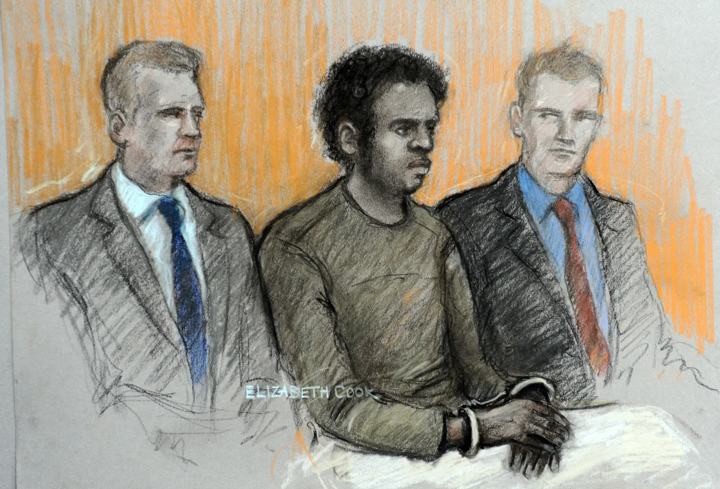 Michael Adebolajo na sali sądowej