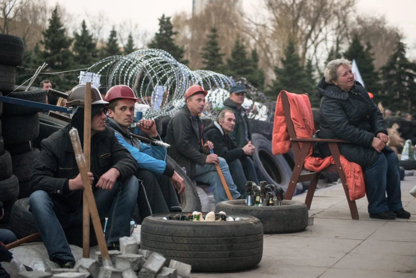 Prorosyjscy protestujący w Doniecku