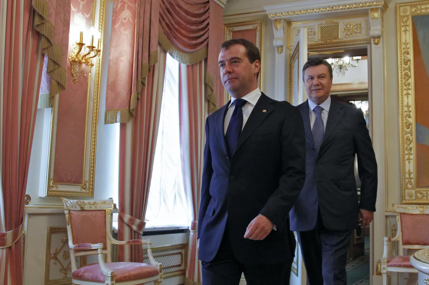 Dmitrij Miedwiediew i Wiktor Janukowycz