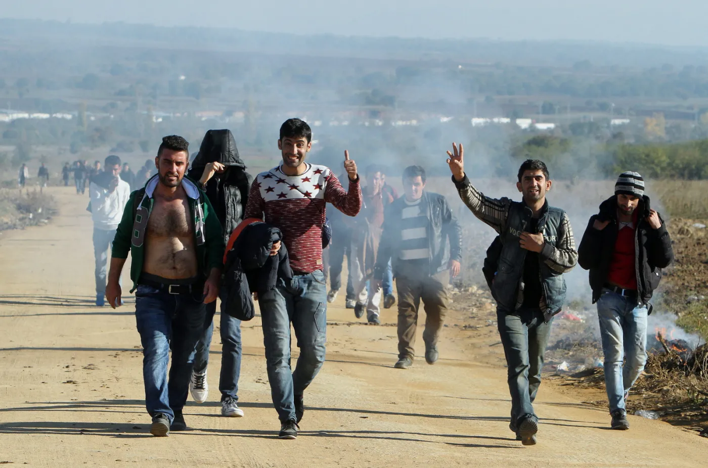 Imigranci na granicy Serbii i Macedonii