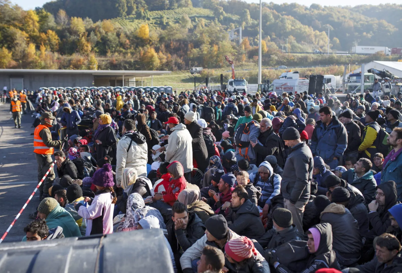 Imigranci na granicy słoweńsko-austriackiej