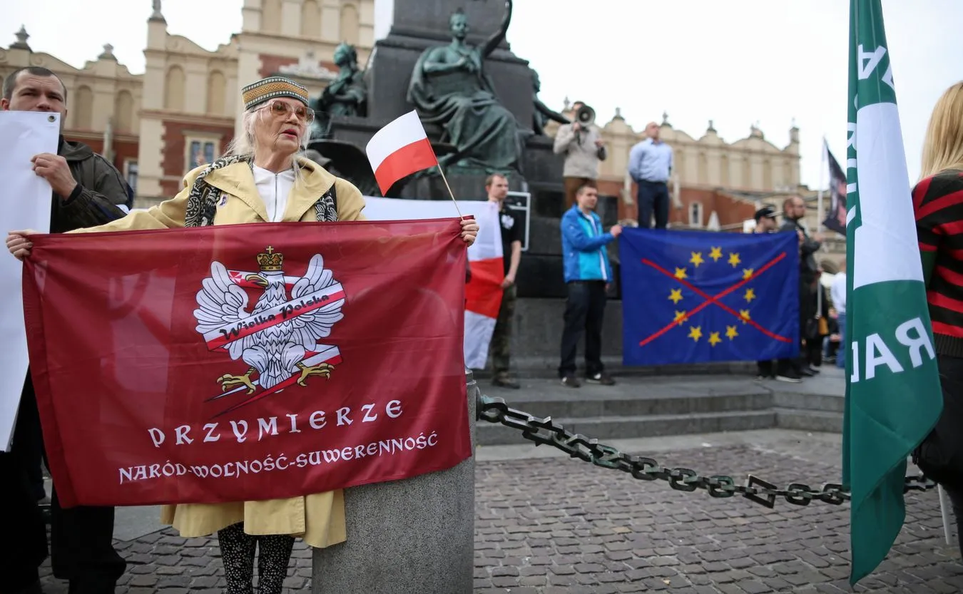 Manifestacja antyunijna w Krakowie