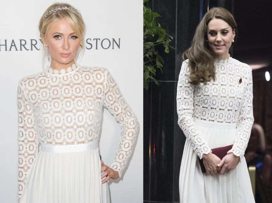 Czy to się dzieje naprawdę?! Księżna Kate w takiej samej sukience jak Paris Hilton. FOTO