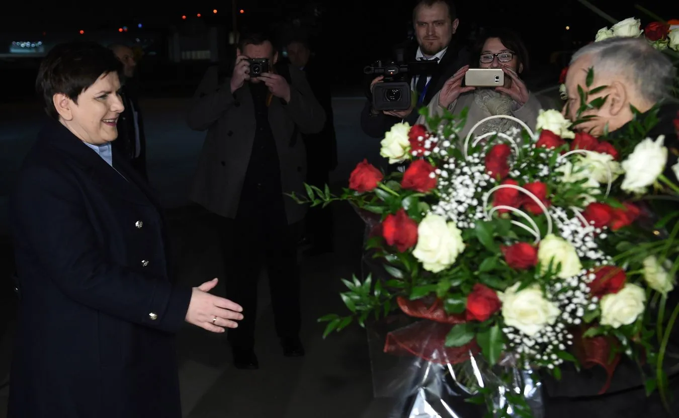 Beata Szydło po powrocie z Brukseli