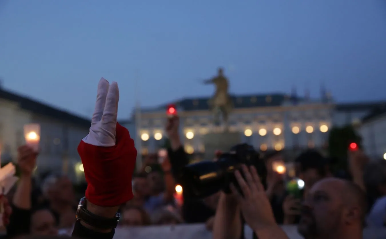 Protest przed Pałacem Prezydenckim