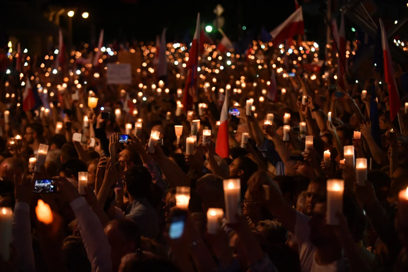 Protest pod Pałacem Prezydenckim