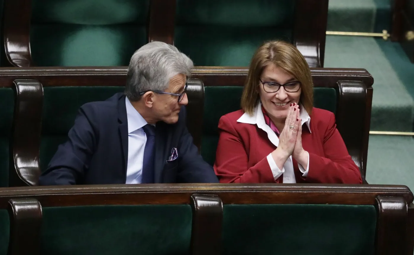 Beata Mazurek i Stanisław Piotrowicz