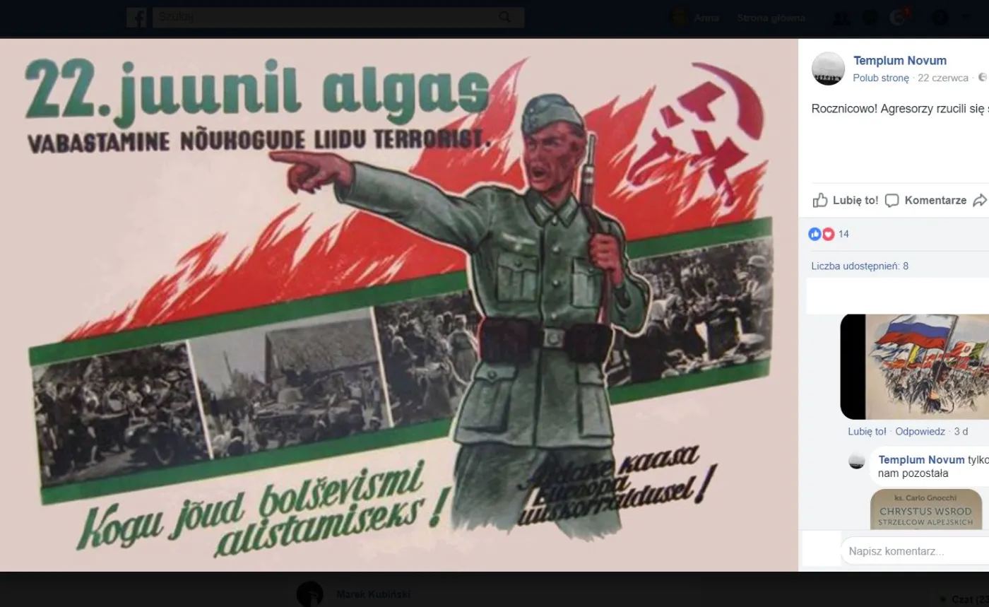 Plakat na profilu "Templum Novum"
