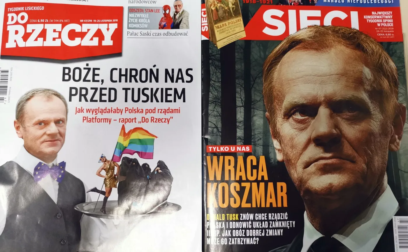 Okładki prawicowych tygodników