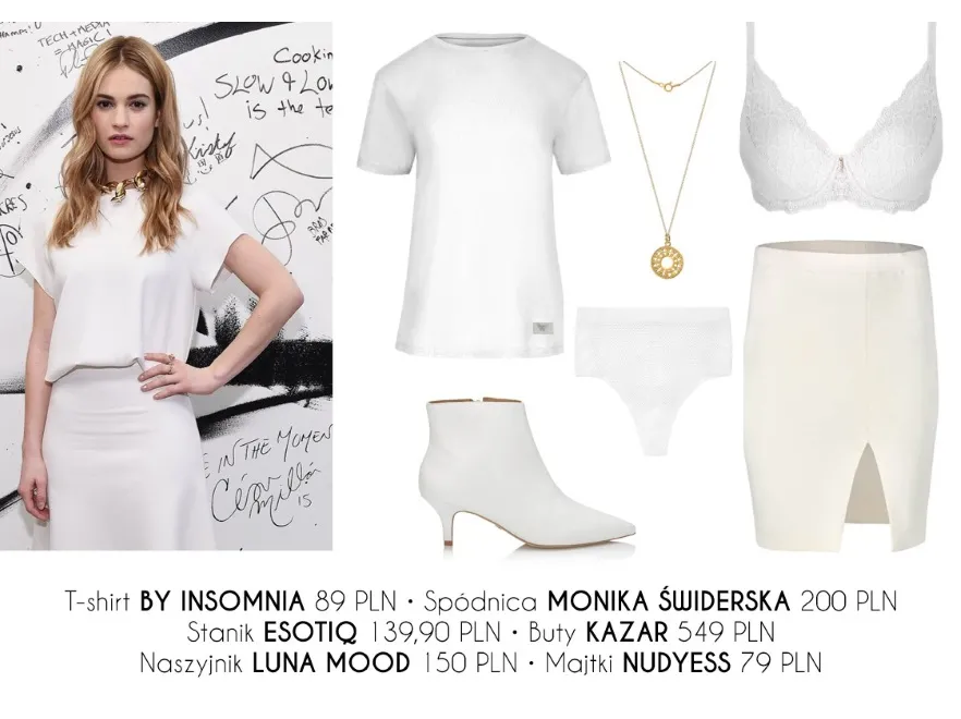Modnie bez zbędnej ekstrawagancji: STYLIZACJE inspirowane Lily James
