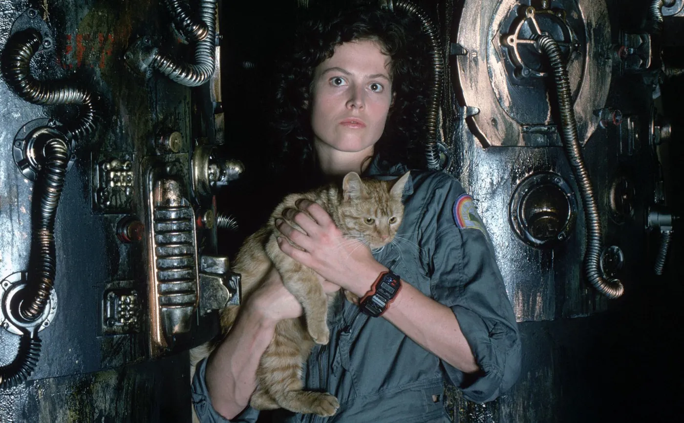 Sigourney Weaver na planie "Obcego"