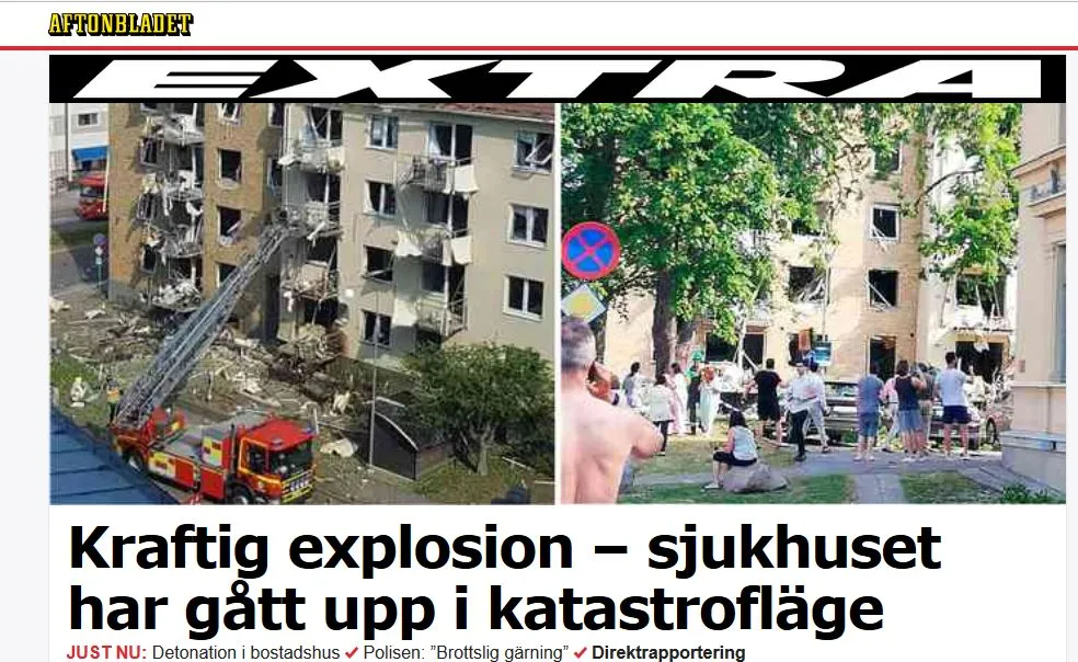 Strona internetowa dziennika "Aftonbladet"