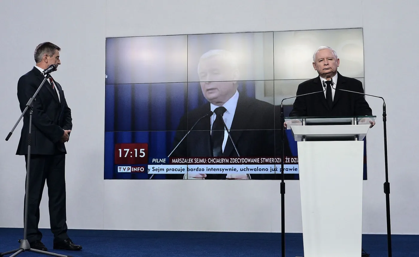 Marek Kuchciński i Jarosław Kaczyński