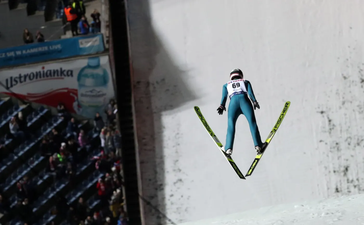 Kamil Stoch podczas serii treningowej