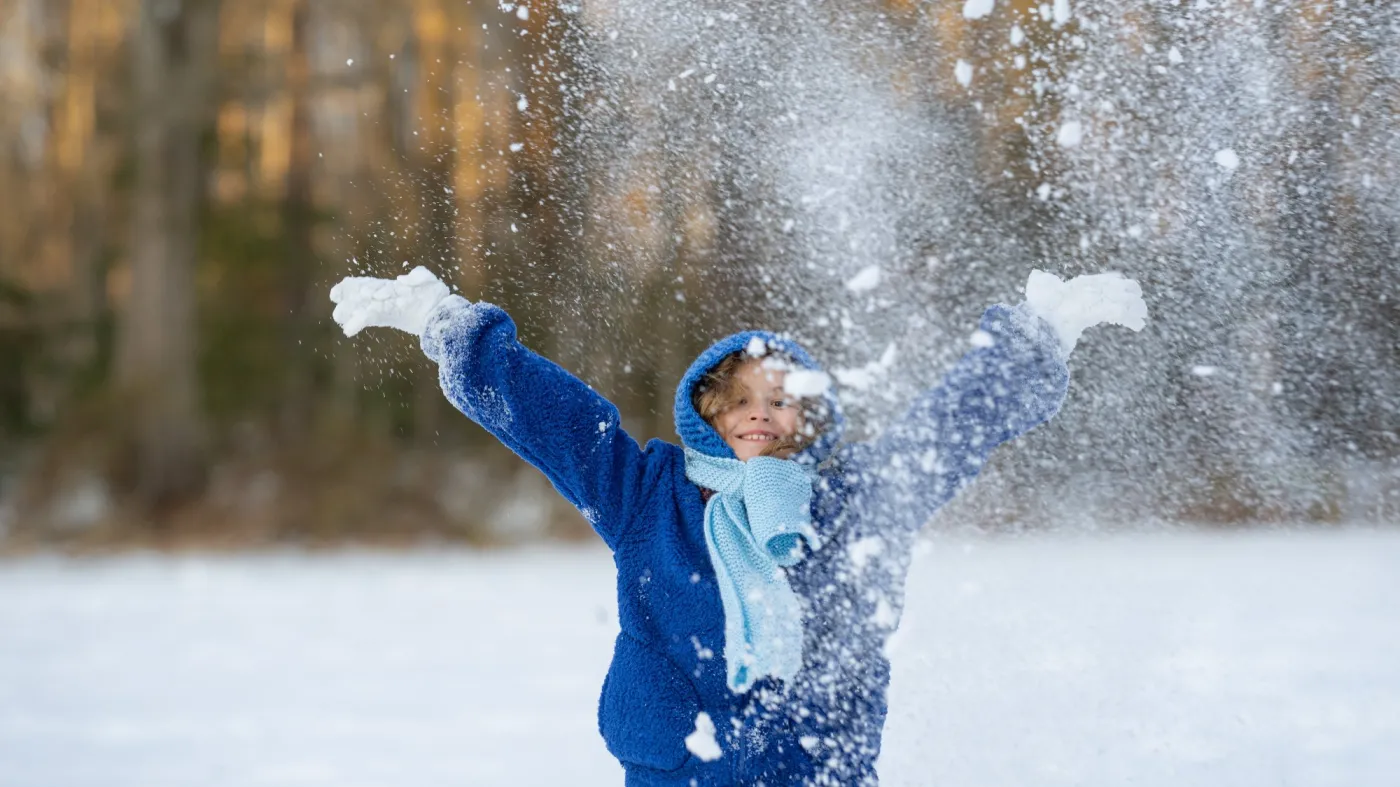 Child,Playing,In,Snow.,Snowball,Fun,For,Children.,Child,Portrait