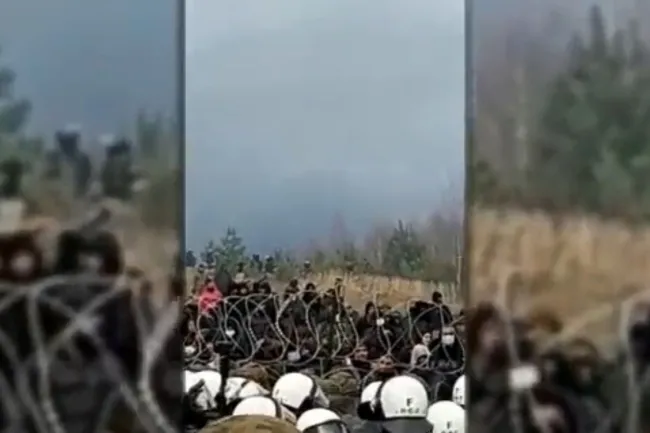 Służby białoruskie dostarczyły prowiant migrantom