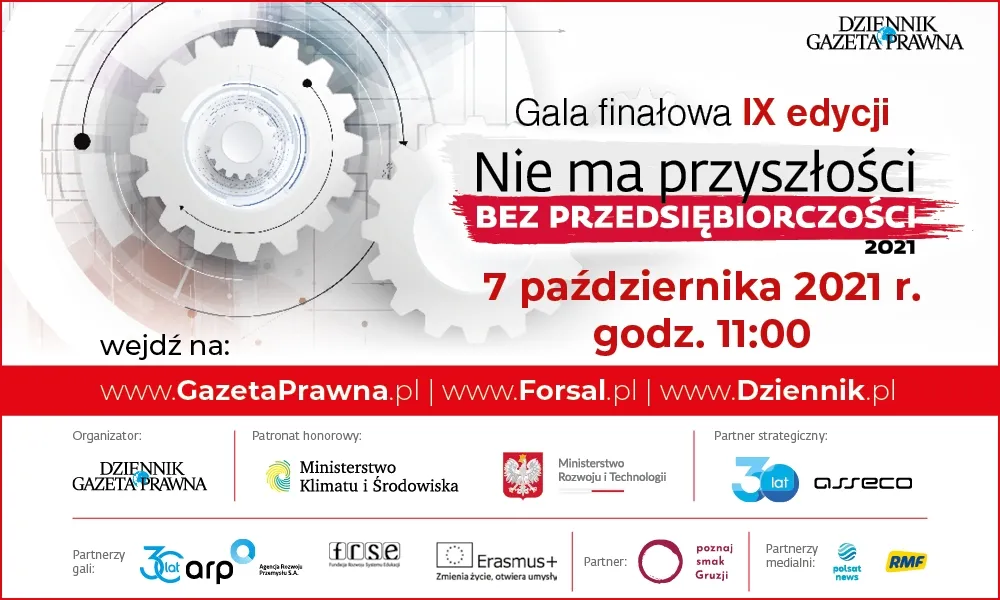 Gala IX edycji Nie ma przyszłości bez przedsiębiorczości [RETRANSMISJA]