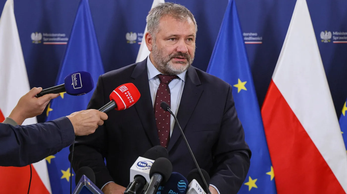 Warszawa, 16.10.2026. Minister sprawiedliwości, prokurator generalny Waldemar Żurek podczas konferencji prasowej w siedzibie resortu w Warszawie