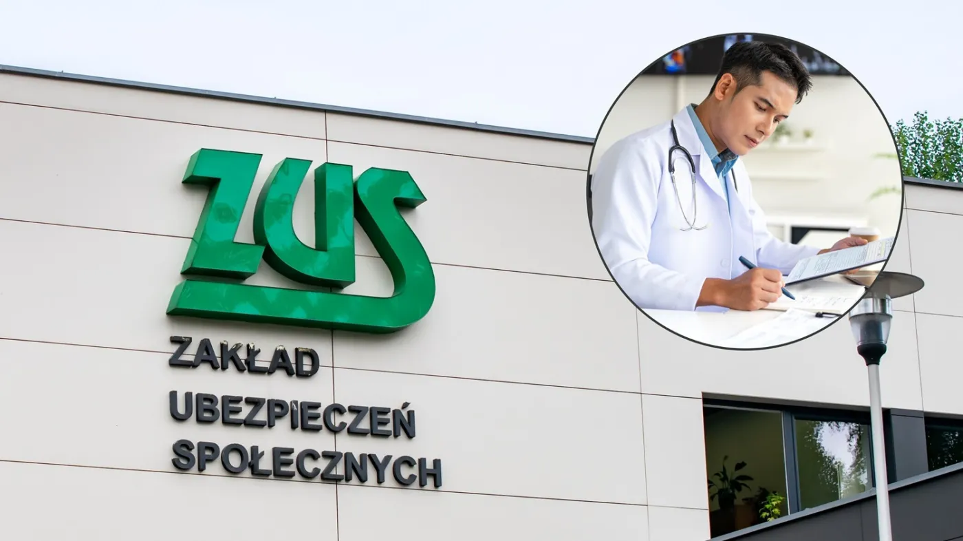 Budynek ZUS, w miniaturce zdjęcie lekarza orzecznika ZUS - zmiany w rentach 2027