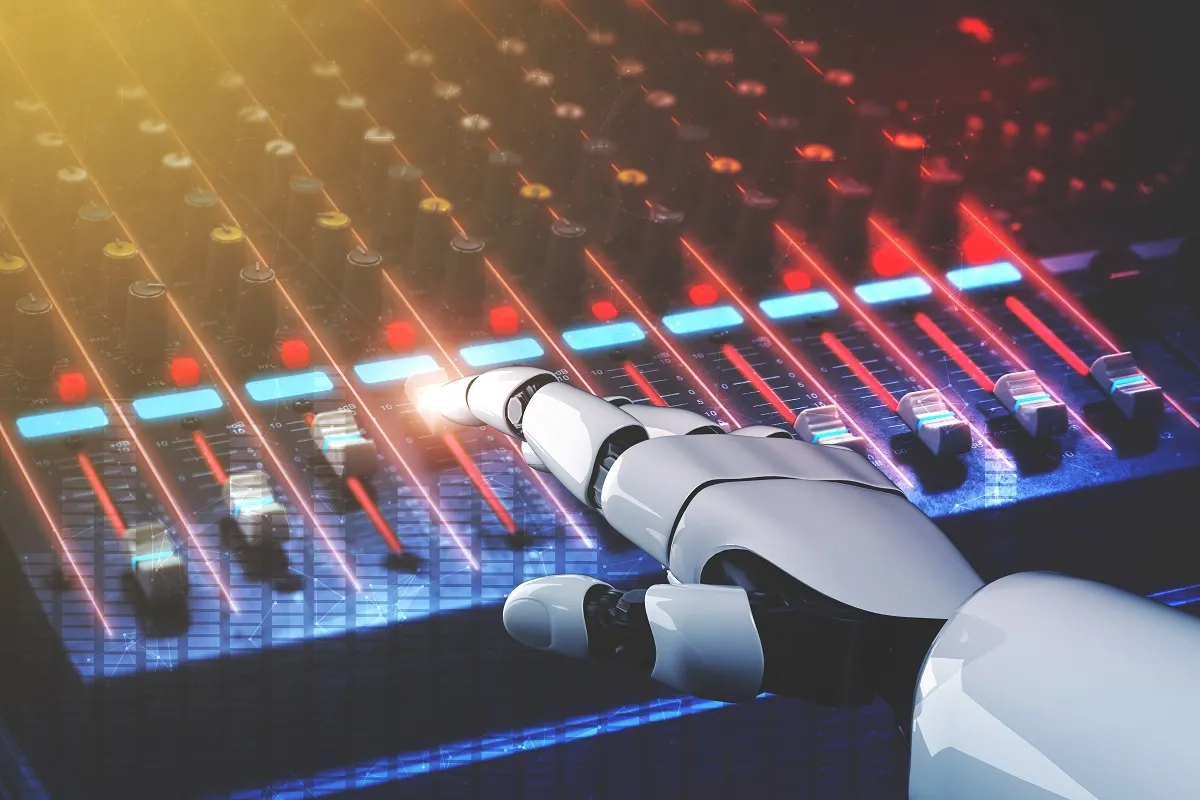 robot disc jockey dj ai si sztuczna inteligencja muzyka przeboje hity rozrywka zabawa