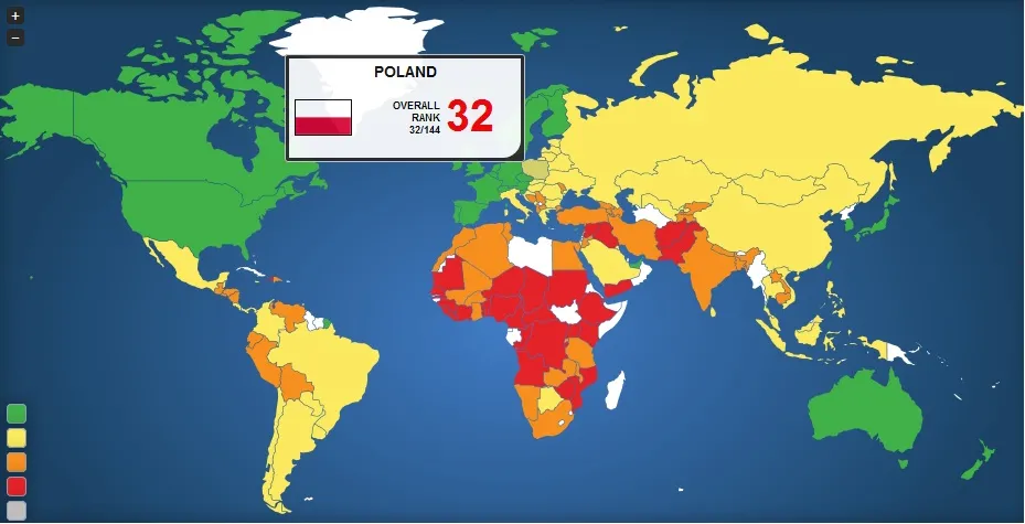 Polska spada w rankingu dobrobytu