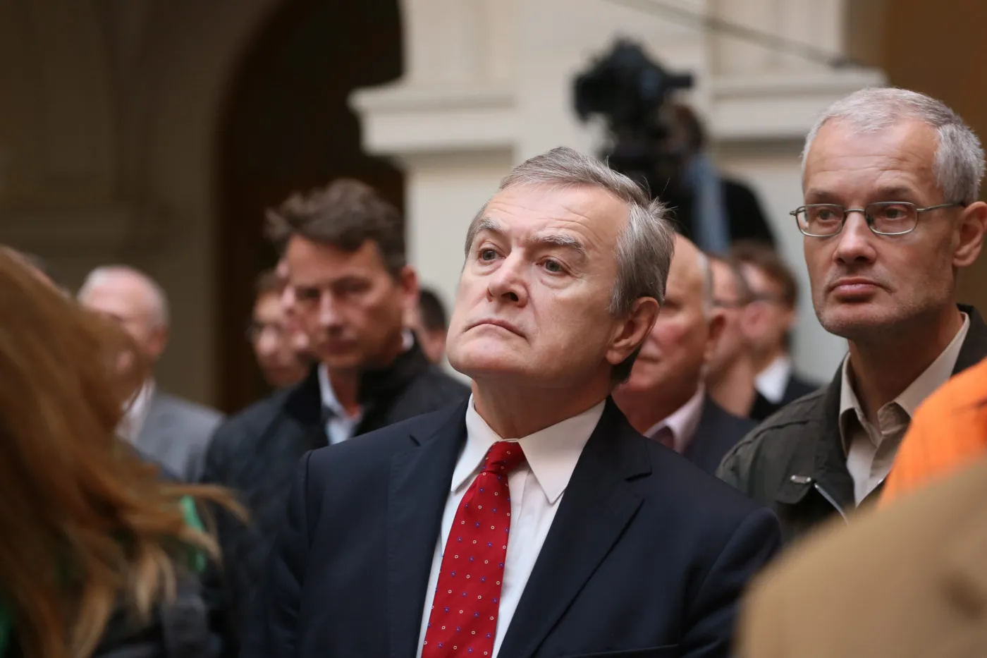 Prof. Piotr Gliński w auli Politechniki Warszawskiej podczas konwencji PiS