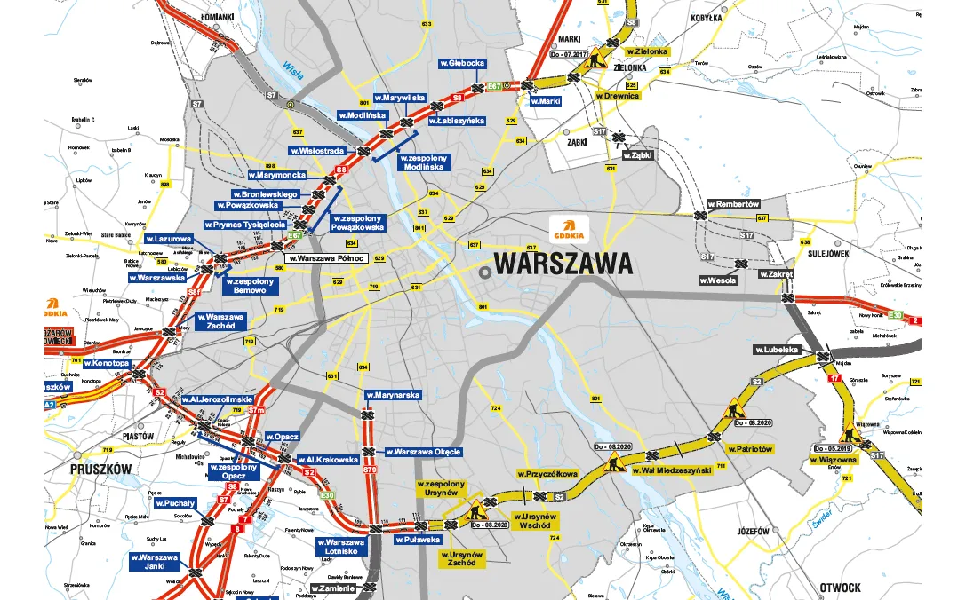 Budowa drogi ekspresowej S17 na odcinku węzeł Zakręt - węzeł Lubelska (bez węzła) stanowić będzie element Wschodniej Obwodnicy Warszawy