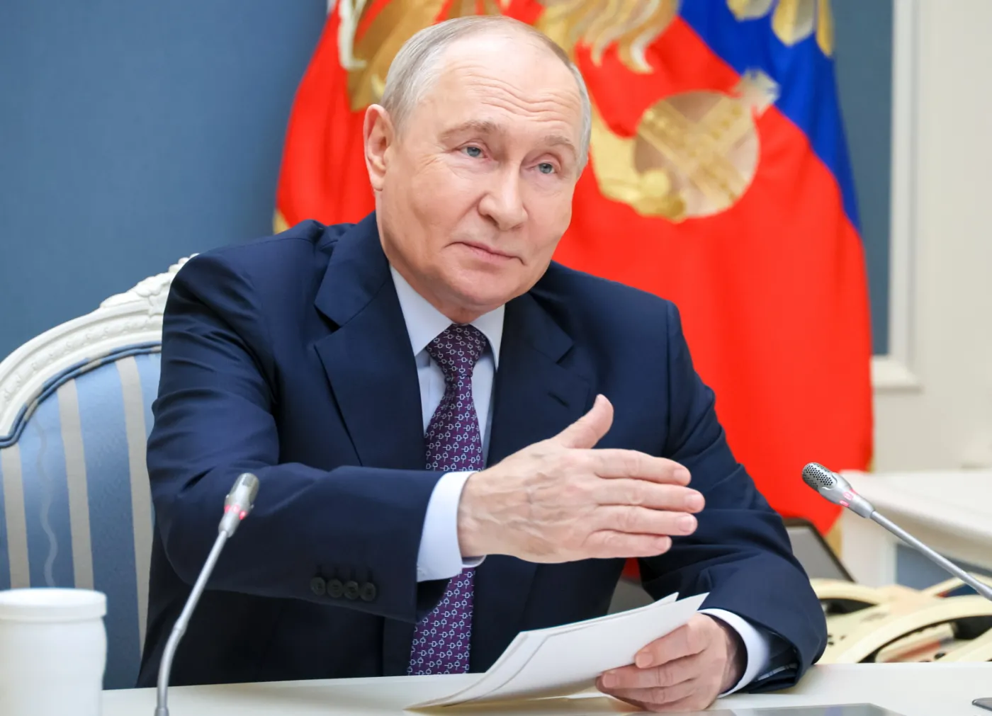 Russian President Putin takes part in a forum of the Delovaya Rossiya in Moscow