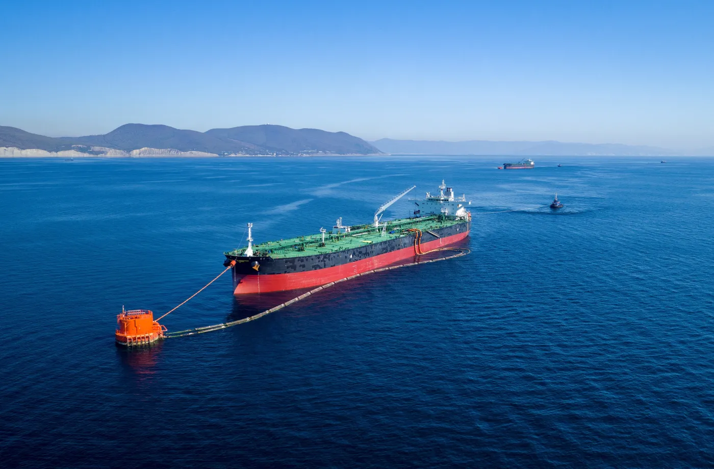 A,Crude,Oil,Tanker,Is,Seen,At,The,Caspian,Pipeline