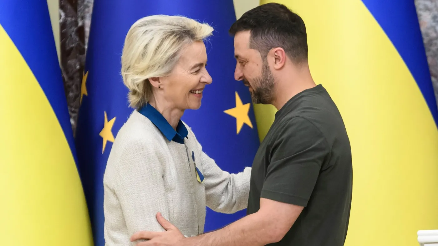 Ursula von der Leyen i Wołodymyr Zełenski w 2024 r.