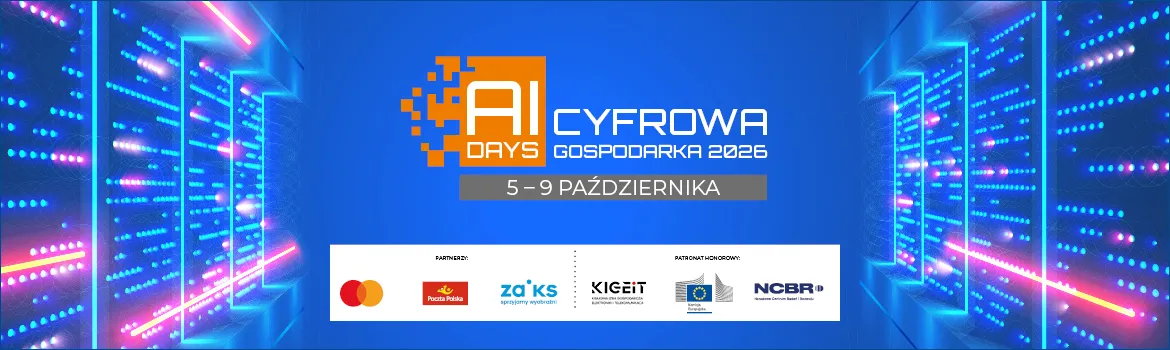 logo cyfrowa gospodarka na granatowym tle