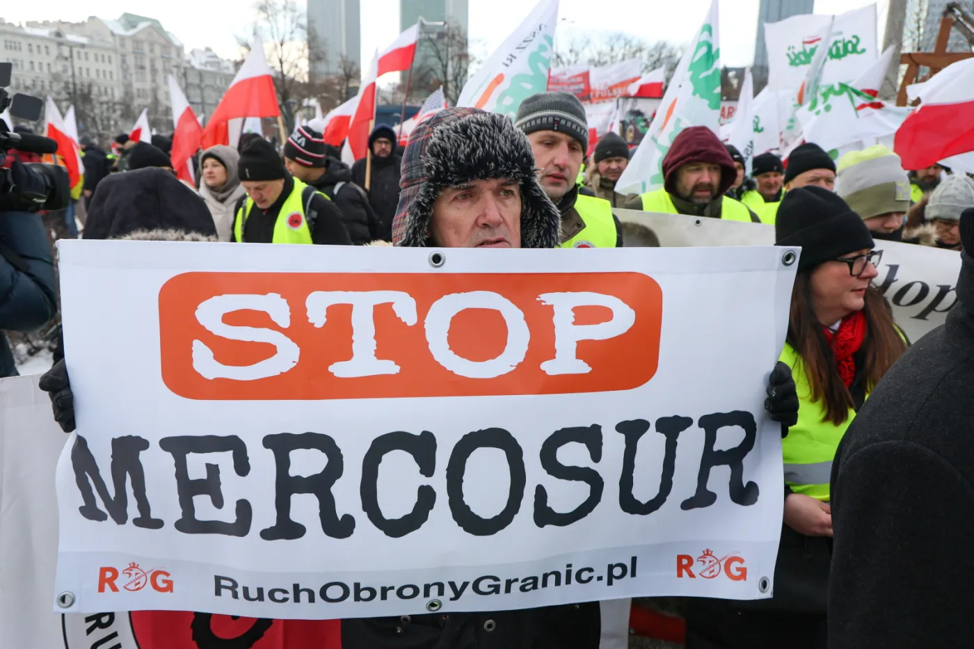 Uczestnicy protestu rolników