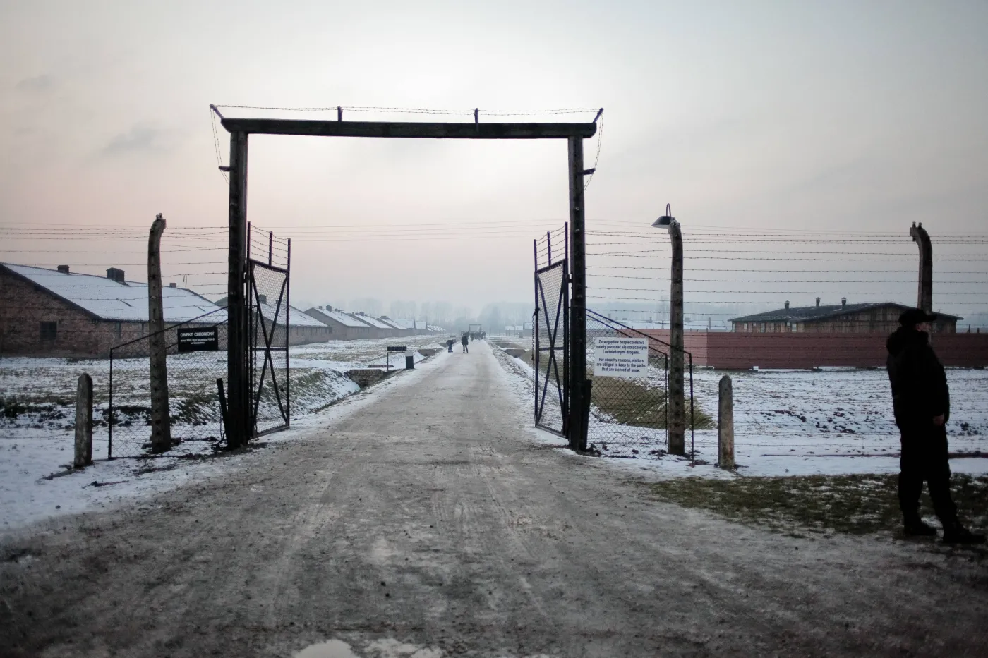 Brzezinka, teren bylego nazistowskiego obozu koncentracyjnego Auschwitz Birkenau . 