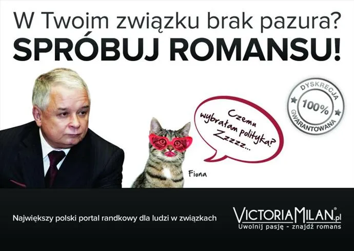 Banner portalu z wizerunkiem Jarosława Kaczyńskiego