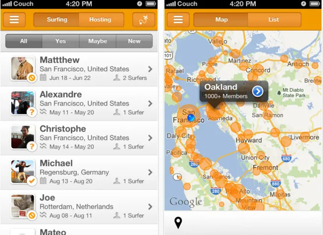 Couchsurfing Travel App