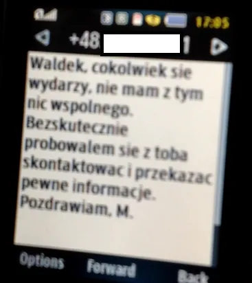 SMS, jaki Mieczysław Bull wysłał do Waldemara Skrzypczaka