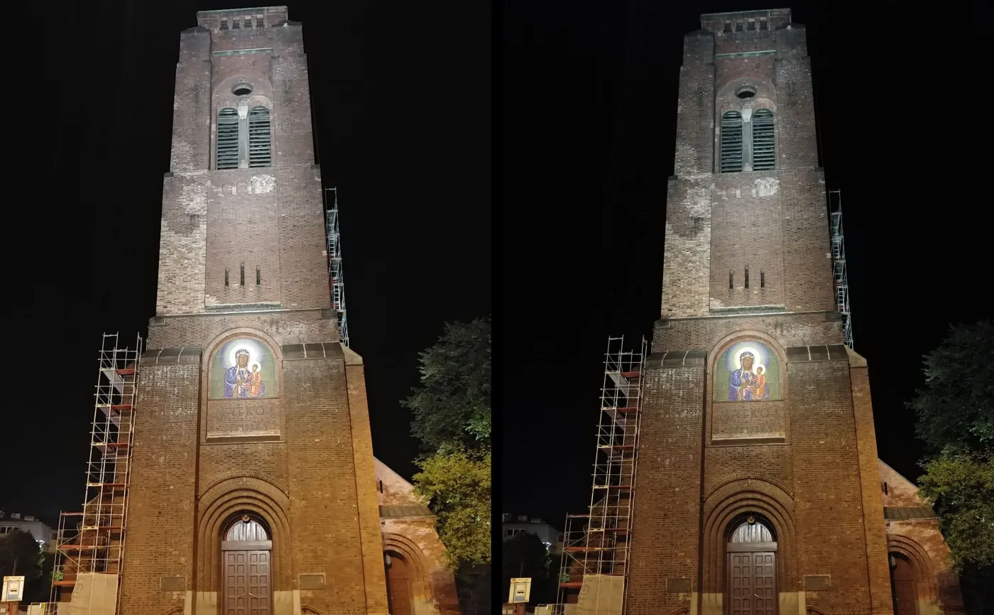 LG V30. Z lewej zdjęcie w trybie jasnym, z prawej - normalne