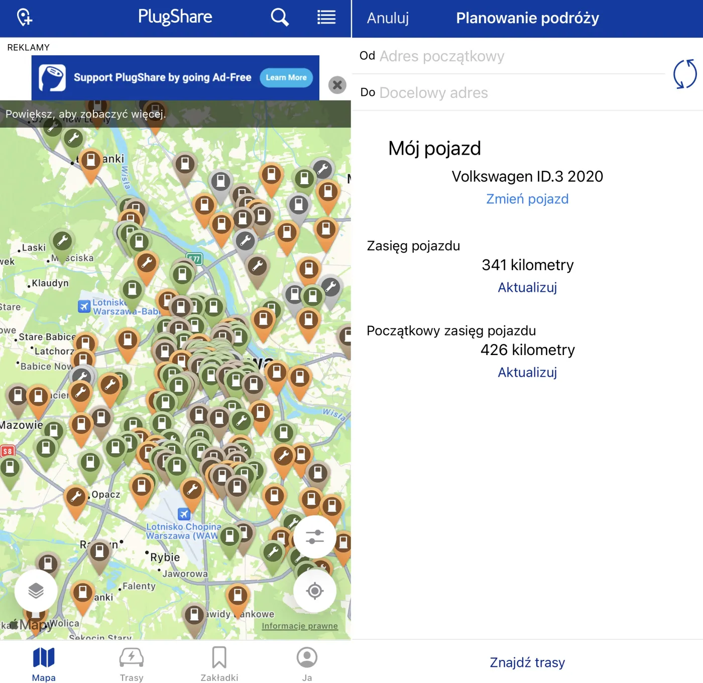 Aplikacje dla kierowców Plugshare