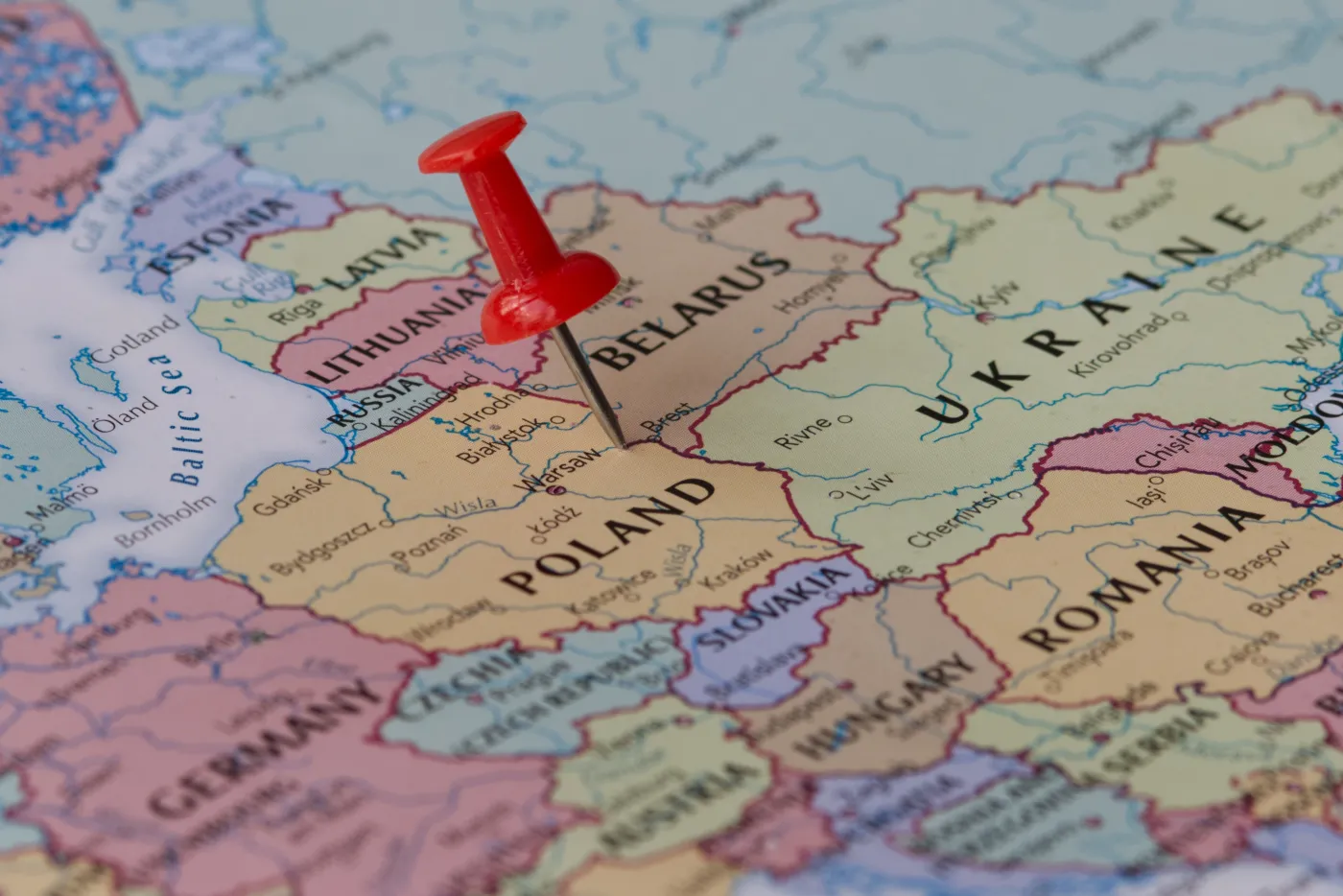 The,Border,Between,Belarus,And,Poland,Is,Marked,With,A