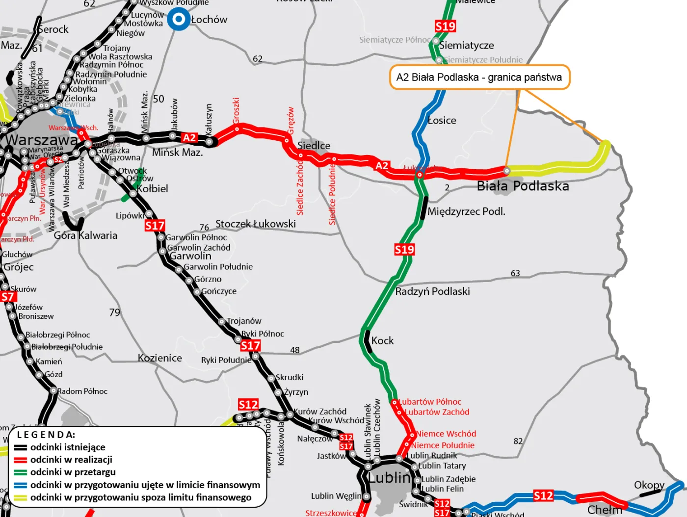 Ostatnie 32 km autostrady A2. GDDKiA zleciła zaprojektowanie odcinka do granicy z Białorusią