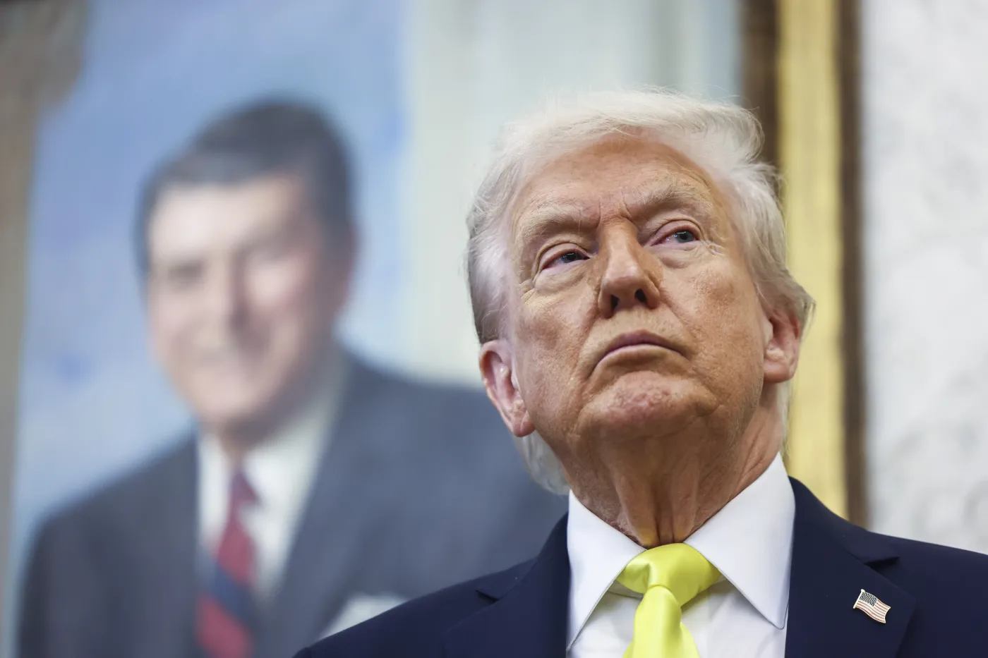 US President Donald Trump and FBI Director Kash Patel speak in the Oval Office