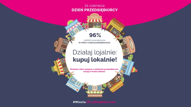 Dzień Przedsiębiorcy 2021 - Kampania informacyjna #MiastazPrzedsiębiorcami