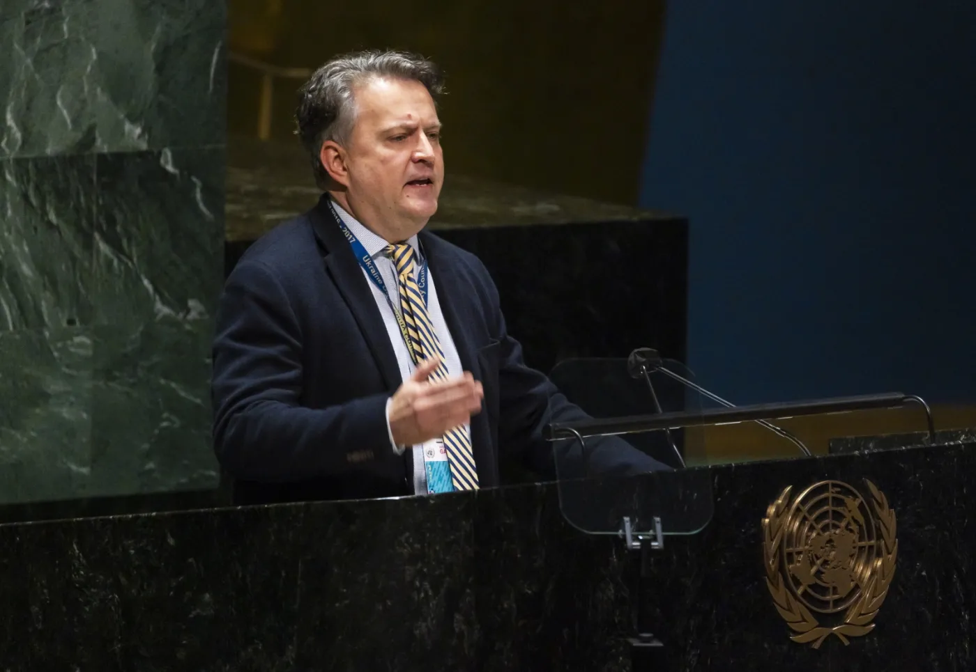 Specjalna sesja ONZ. Ambasador Ukrainy: Tę wojnę rozpoczął ktoś, kto teraz siedzi w bunkrze. Wiemy, jak skończył ten, który siedział w bunkrze w 1945 r.