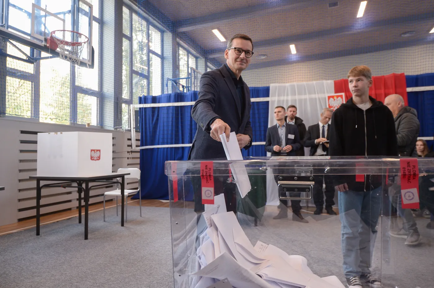 Premier Mateusz Morawiecki głosował na warszawskim Mokotowie