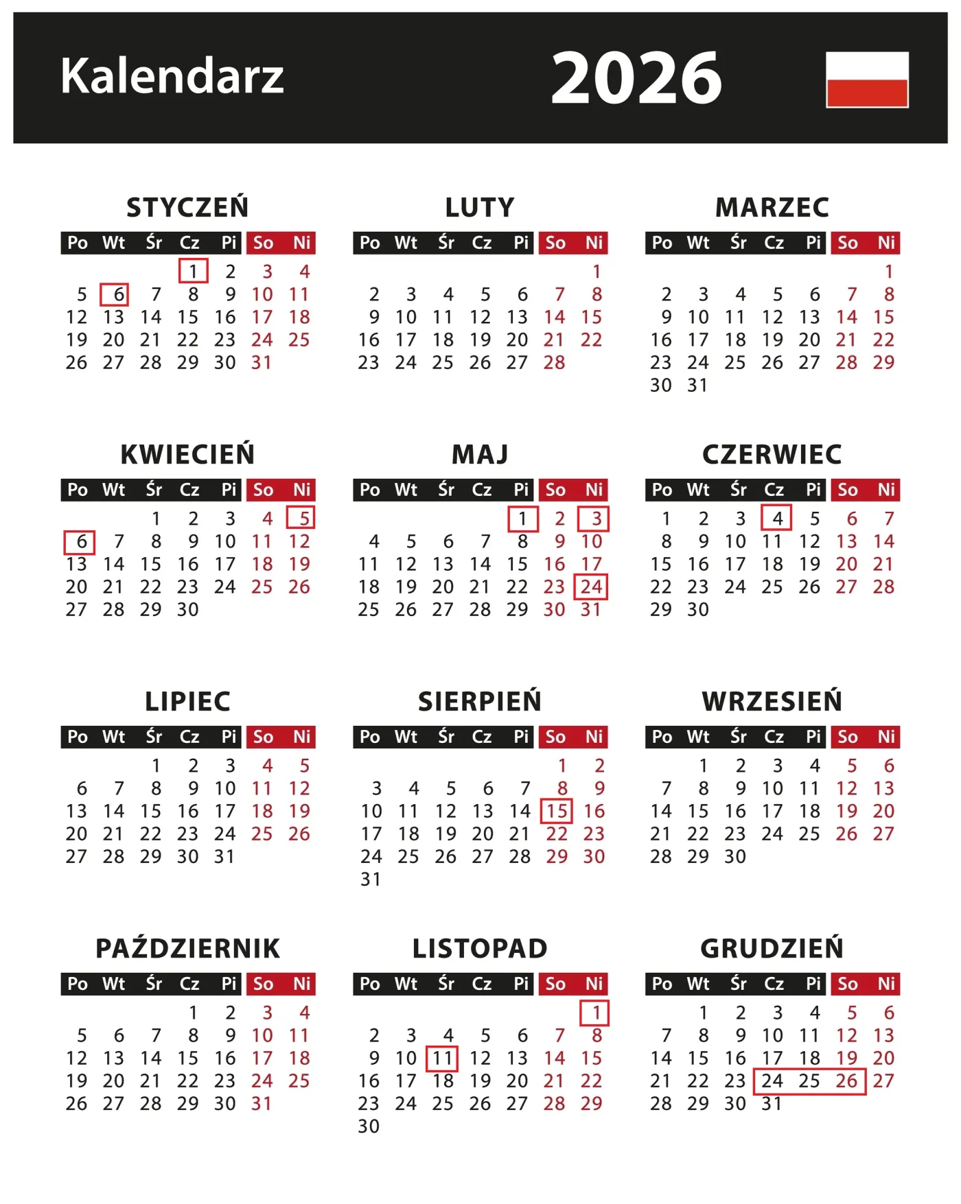 Czas pracy w 2026 roku: 2008 godzin w 251 dni
