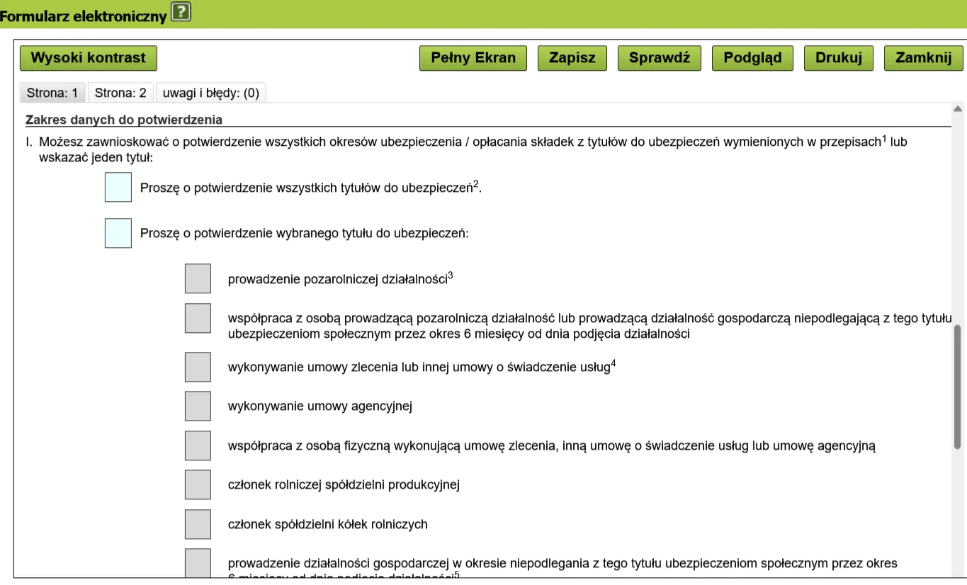 wniosek do ZUS