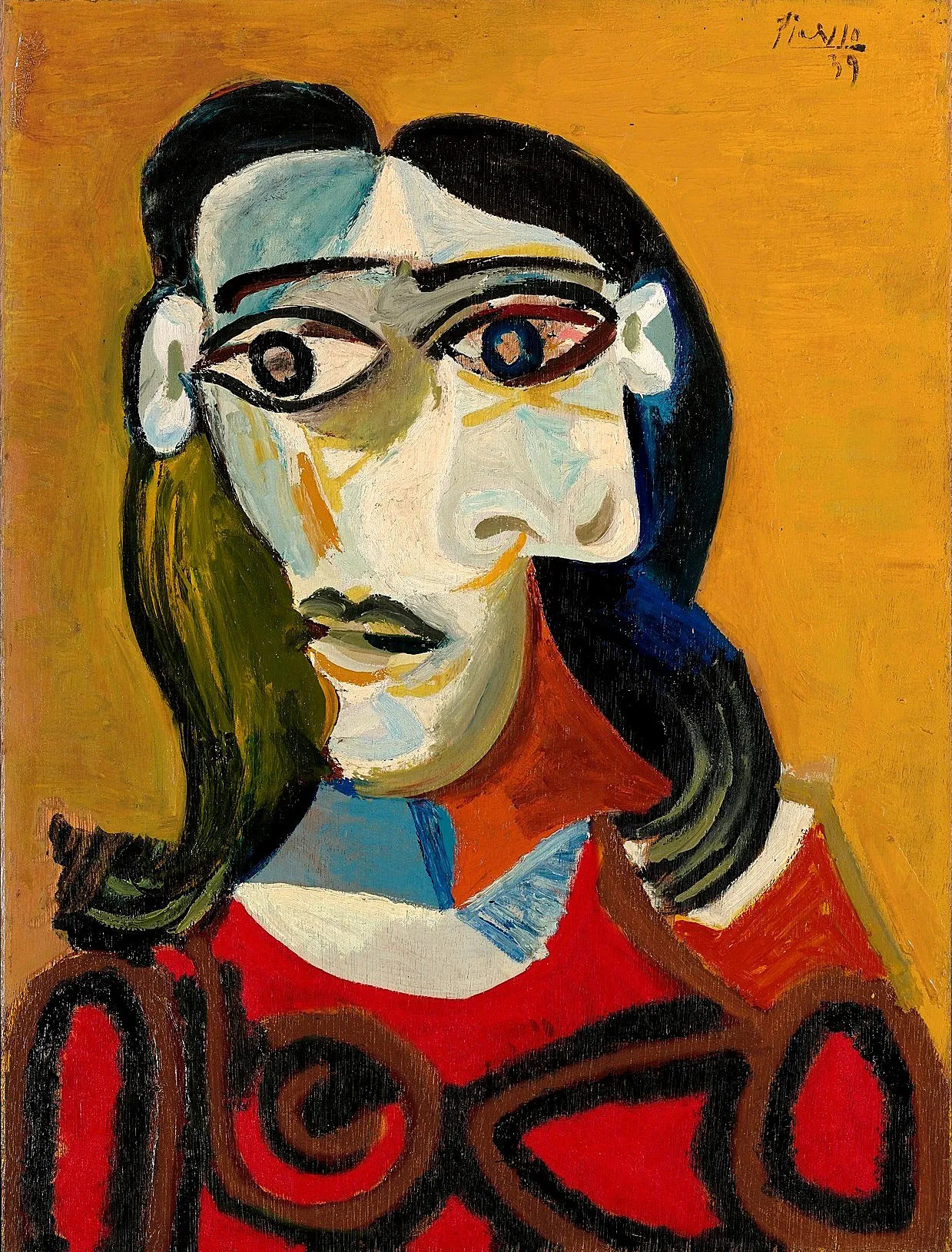 Pablo Picasso "Jeune fille aux cheveux noirs"