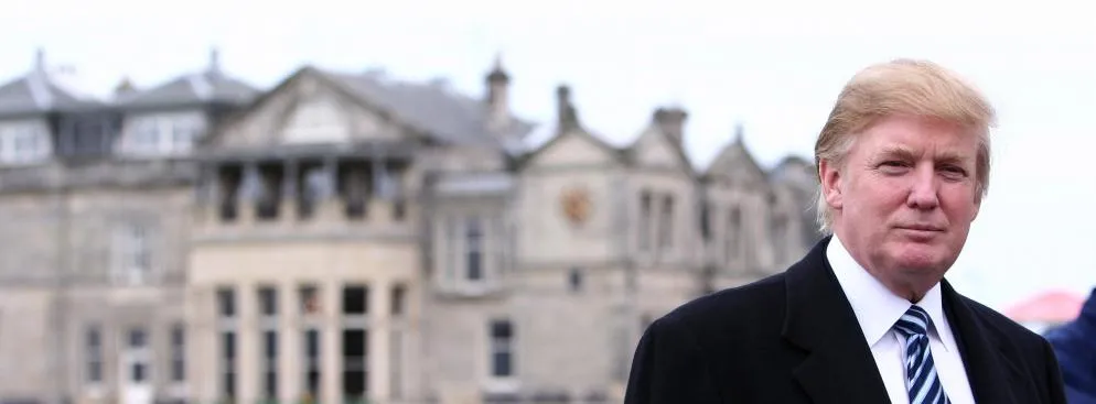 Donald Trump, miliarder z branży nieruchomości, w St Andrews w Szkocji.