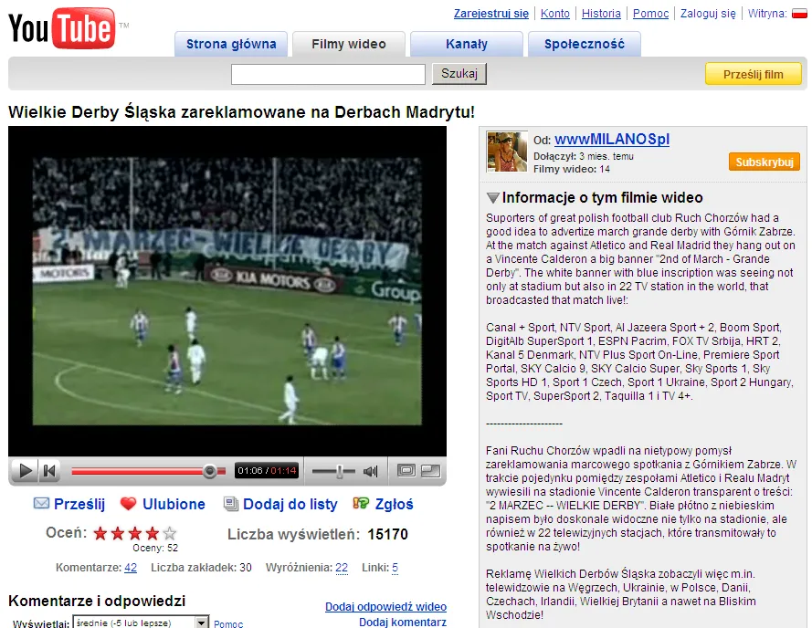 Derby Śląska zareklamowane na Derbach Madrytu