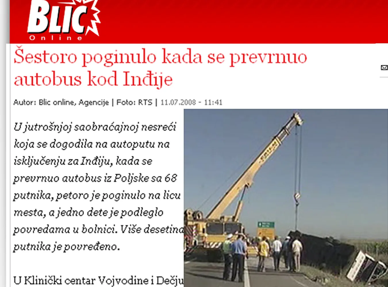 Polacy zginęli w roztrzaskanym autokarze w Serbii